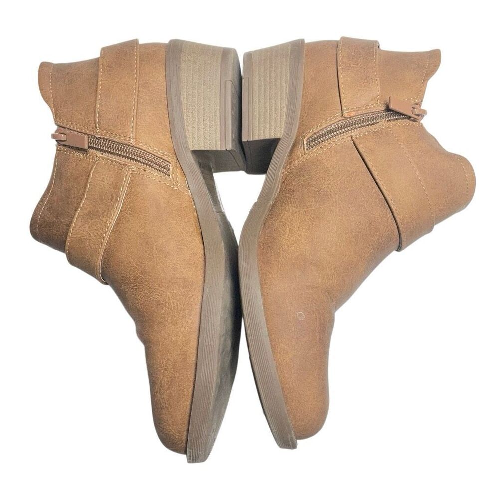 Torrid Tan Low Heel Ankle Strap Booties - Wide - Picture 2 of 6